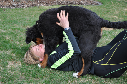 Giving Mom a big wet willy